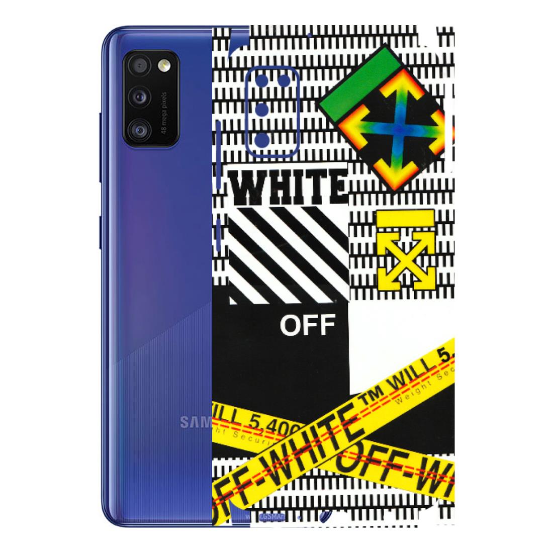 Samsung A/S Series Phone Skins (All Models) - White Off Abstract - 3D Embossed Finish (L-172) Samsung Galaxy A41