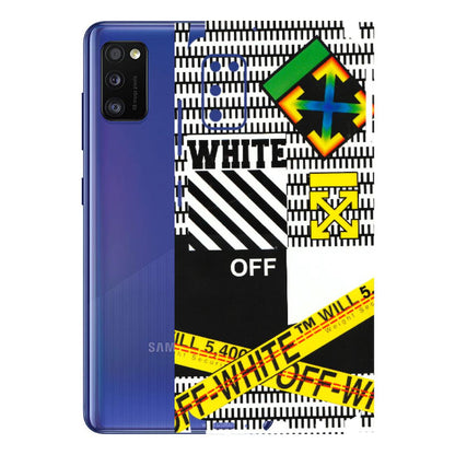 Samsung A/S Series Phone Skins (All Models) - White Off Abstract - 3D Embossed Finish (L-172) Samsung Galaxy A41