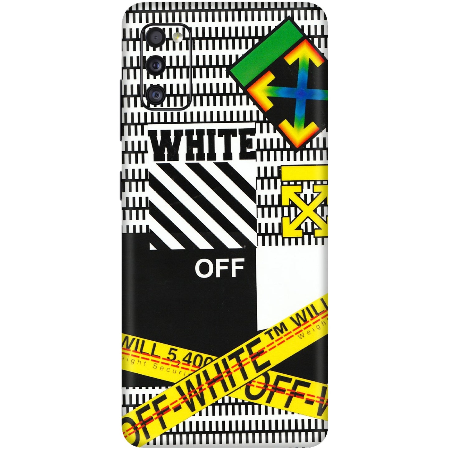 Samsung A/S Series Phone Skins (All Models) - White Off Abstract - 3D Embossed Finish (L-172) Samsung Galaxy A41
