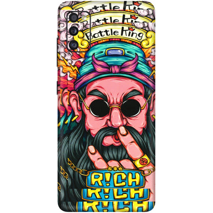 Samsung A/S Series Phone Skins (All Models) - Battle King Dude Face - 3D Embossed Finish (L-178) Samsung Galaxy A41