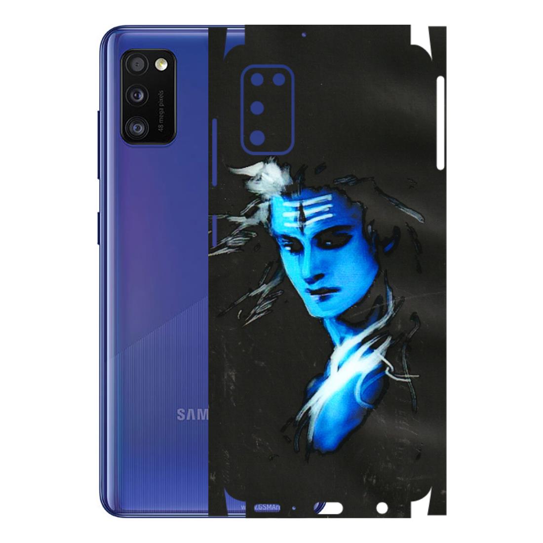 Samsung A/S Series Phone Skins (All Models) - Har Har Mahadev Blue/Black - 3D Embossed Finish (L-185) Samsung Galaxy A41
