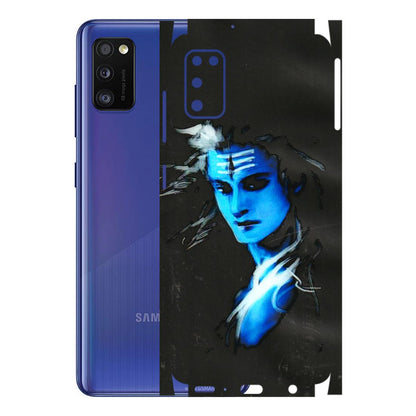 Samsung A/S Series Phone Skins (All Models) - Har Har Mahadev Blue/Black - 3D Embossed Finish (L-185) Samsung Galaxy A41