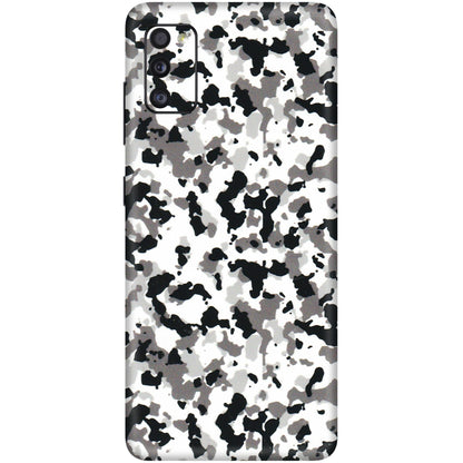 Samsung A/S Series Phone Skins (All Models) - White Black Camouflage - 3D Embossed Finish (L-18) Samsung Galaxy A41