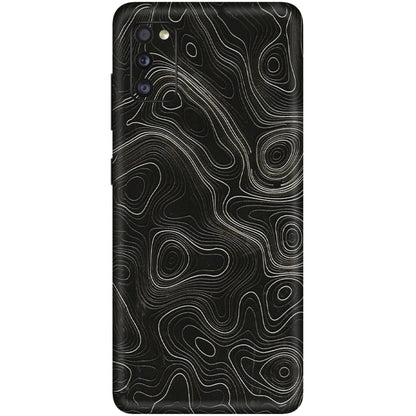Samsung A/S Series Phone Skins (All Models) - Black Swirl - 3D Embossed Finish (L-196) Samsung Galaxy A41