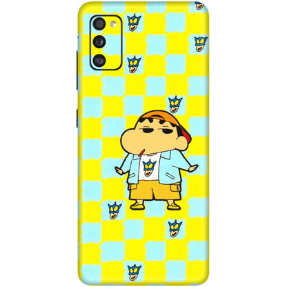 Samsung A/S Series Phone Skins (All Models) - Yellow Blue Shinchan Cute - 3D Embossed Finish (L-221) Samsung Galaxy A41