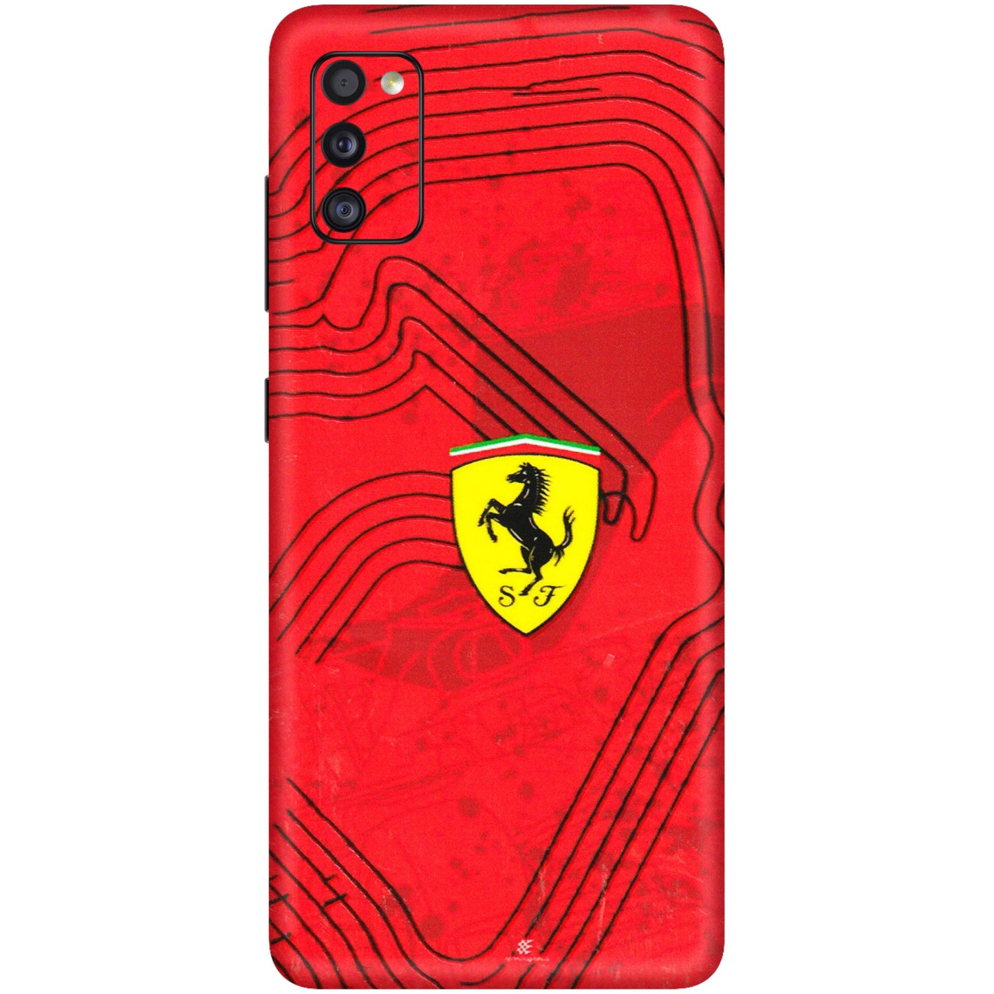 Samsung A/S Series Phone Skins (All Models) - Red Ferrari Logo Stylish - 3D Embossed Finish (L-238) Samsung Galaxy A41
