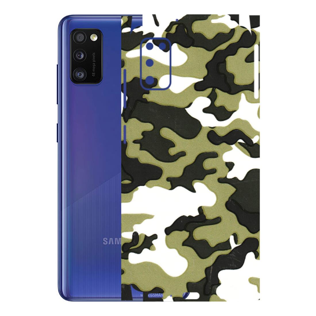 Samsung A/S Series Phone Skins (All Models) - Camouflages White And Green - 3D Embossed Finish (L-243) Samsung Galaxy A41