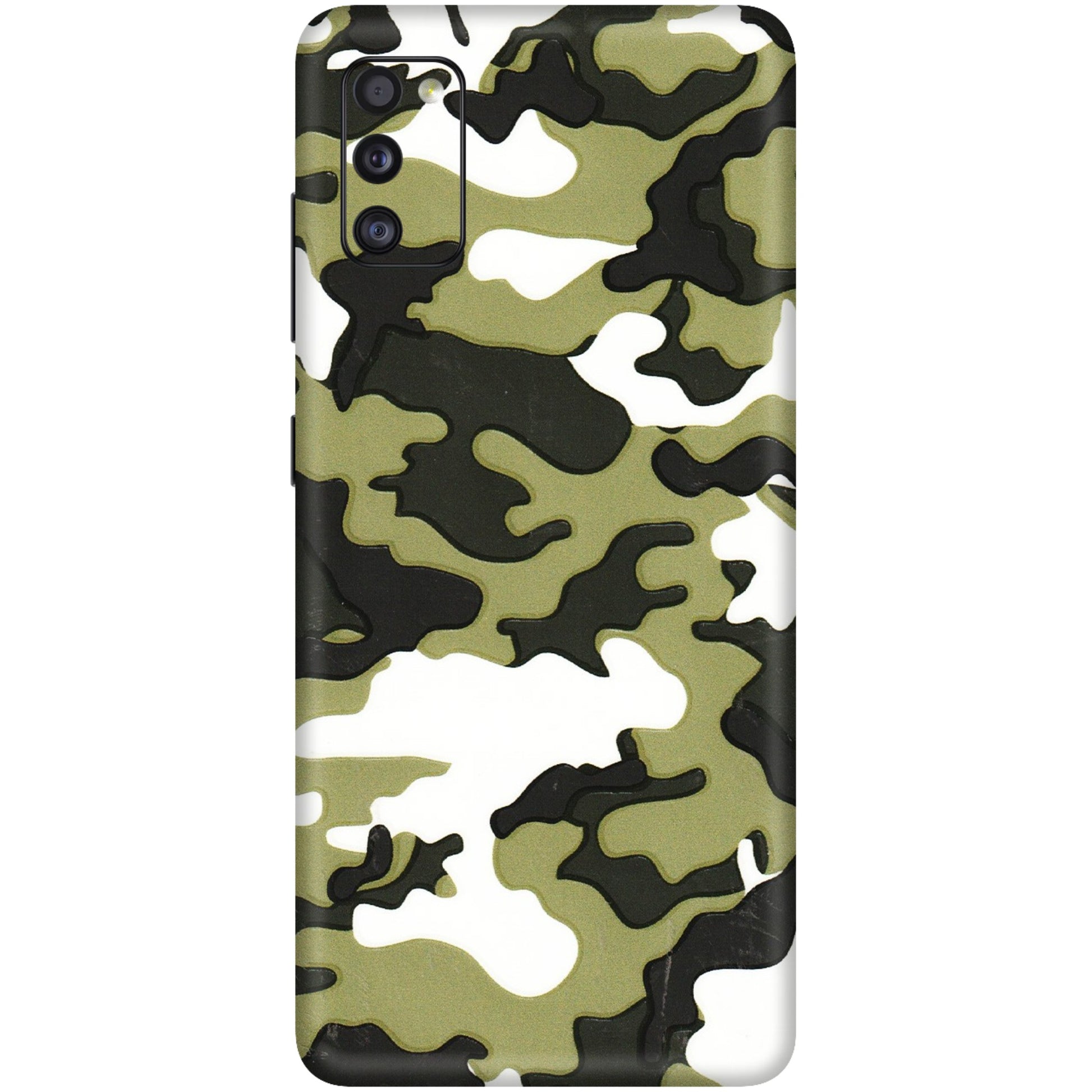 Samsung A/S Series Phone Skins (All Models) - Camouflages White And Green - 3D Embossed Finish (L-243) Samsung Galaxy A41