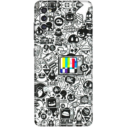 Samsung A/S Series Phone Skins (All Models) - Doodles Positive Art - 3D Embossed Finish (L-263) Samsung Galaxy A41
