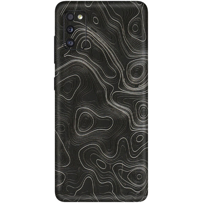 Samsung A/S Series Phone Skins (All Models) - Abstract White Line Map - 3D Embossed Finish (L-269) Samsung Galaxy A41