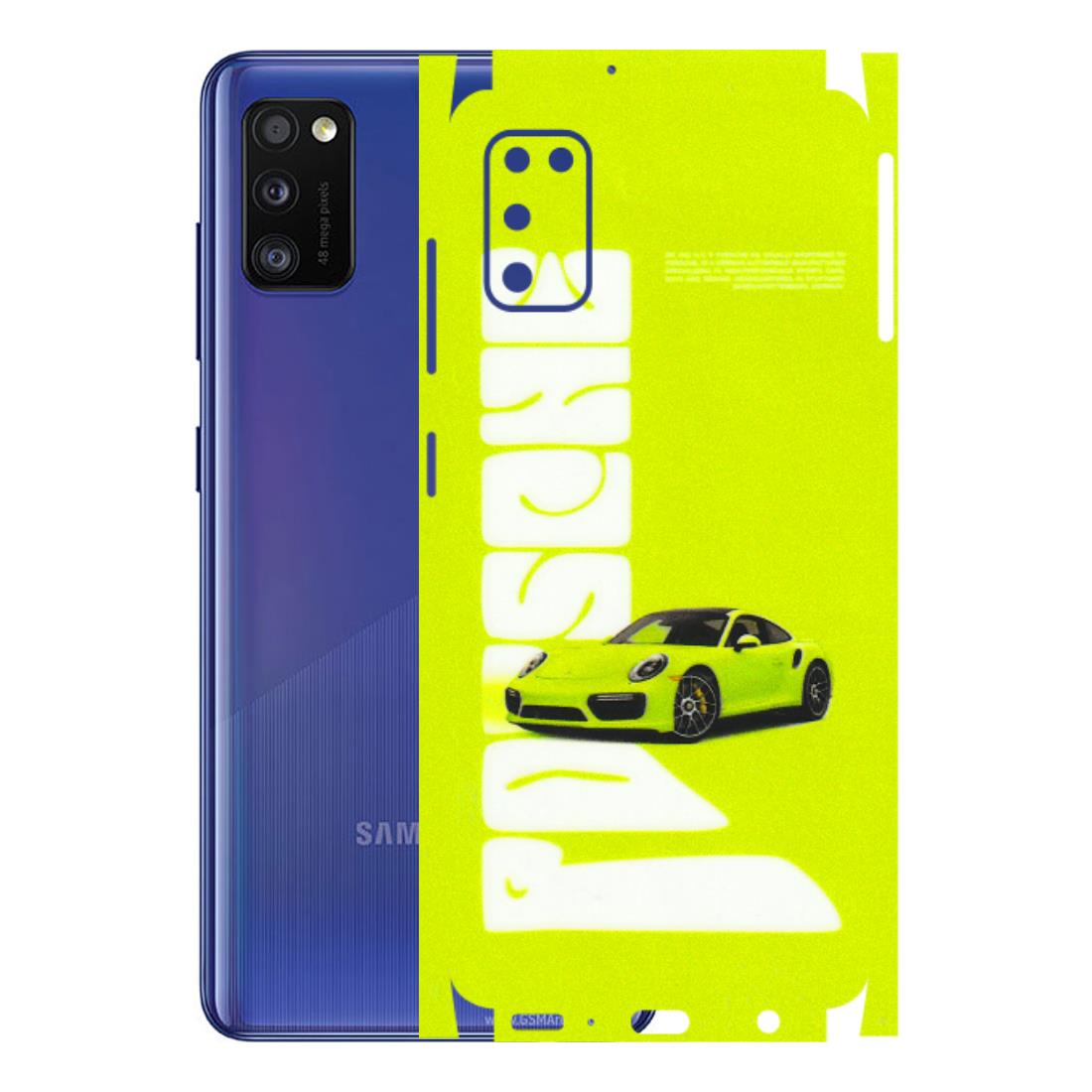 Samsung A/S Series Phone Skins (All Models) - Lime Green Porche - 3D Embossed Finish (L-30) Samsung Galaxy A41