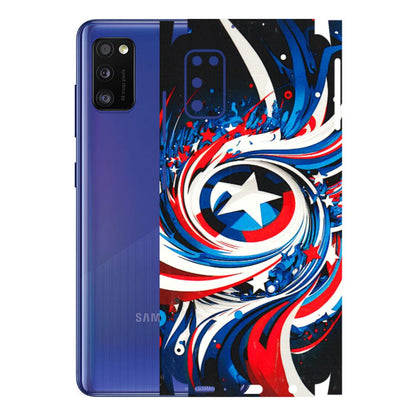 Samsung A/S Series Phone Skins (All Models) - Captain America Logo - 3D Embossed Finish (L-307) Samsung Galaxy A41