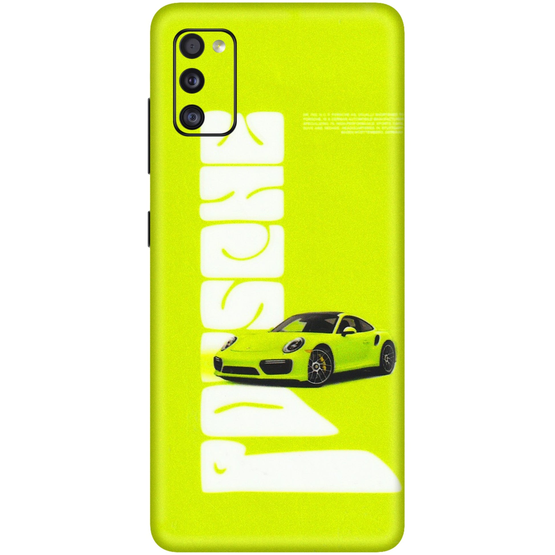 Samsung A/S Series Phone Skins (All Models) - Lime Green Porche - 3D Embossed Finish (L-30) Samsung Galaxy A41