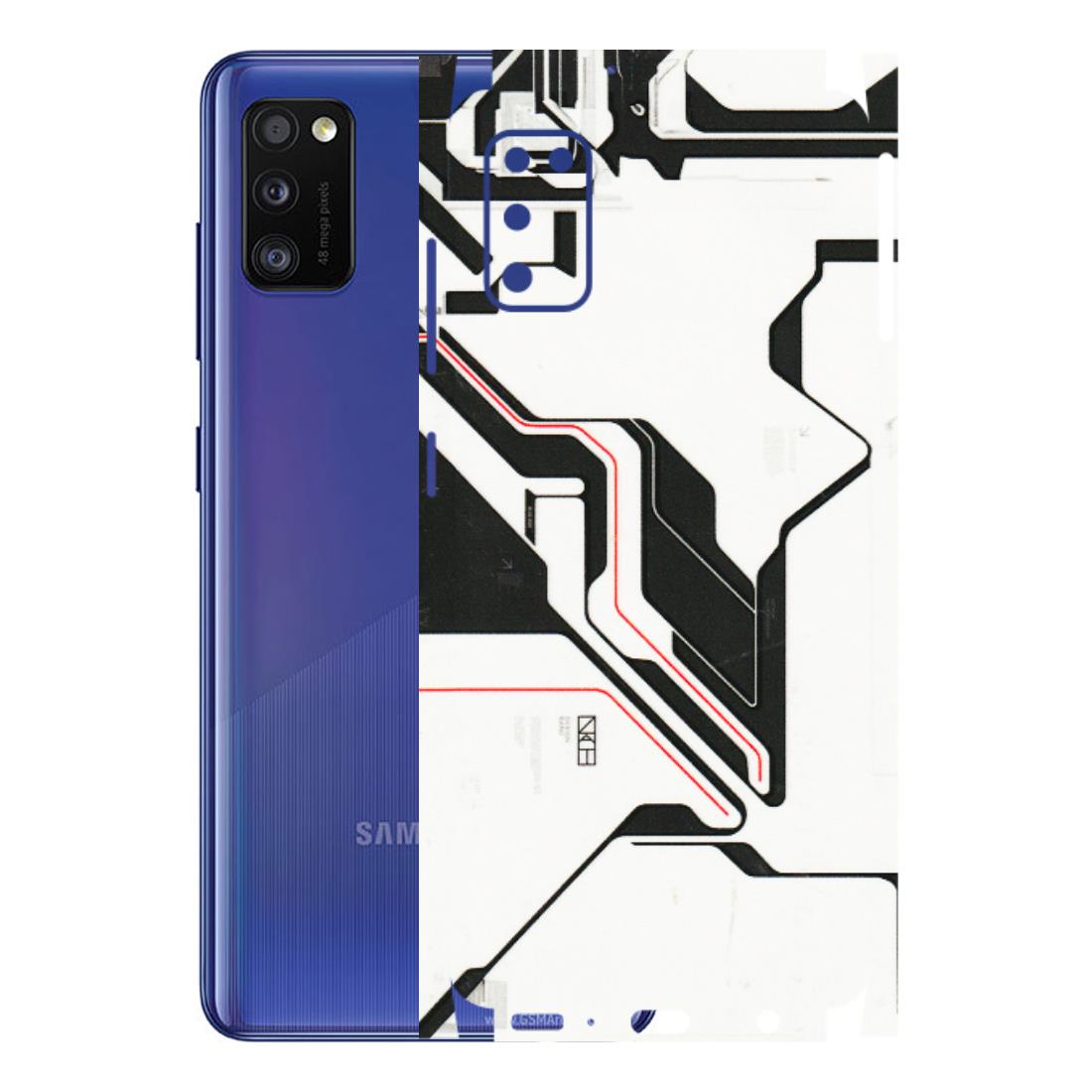 Samsung A/S Series Phone Skins (All Models) - White Techy Logo - 3D Embossed Finish (L-312) Samsung Galaxy A41