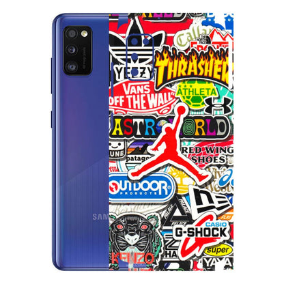 Samsung A/S Series Phone Skins (All Models) - Multi Brands Sticker Graffiti - 3D Embossed Finish (L-37) Samsung Galaxy A41