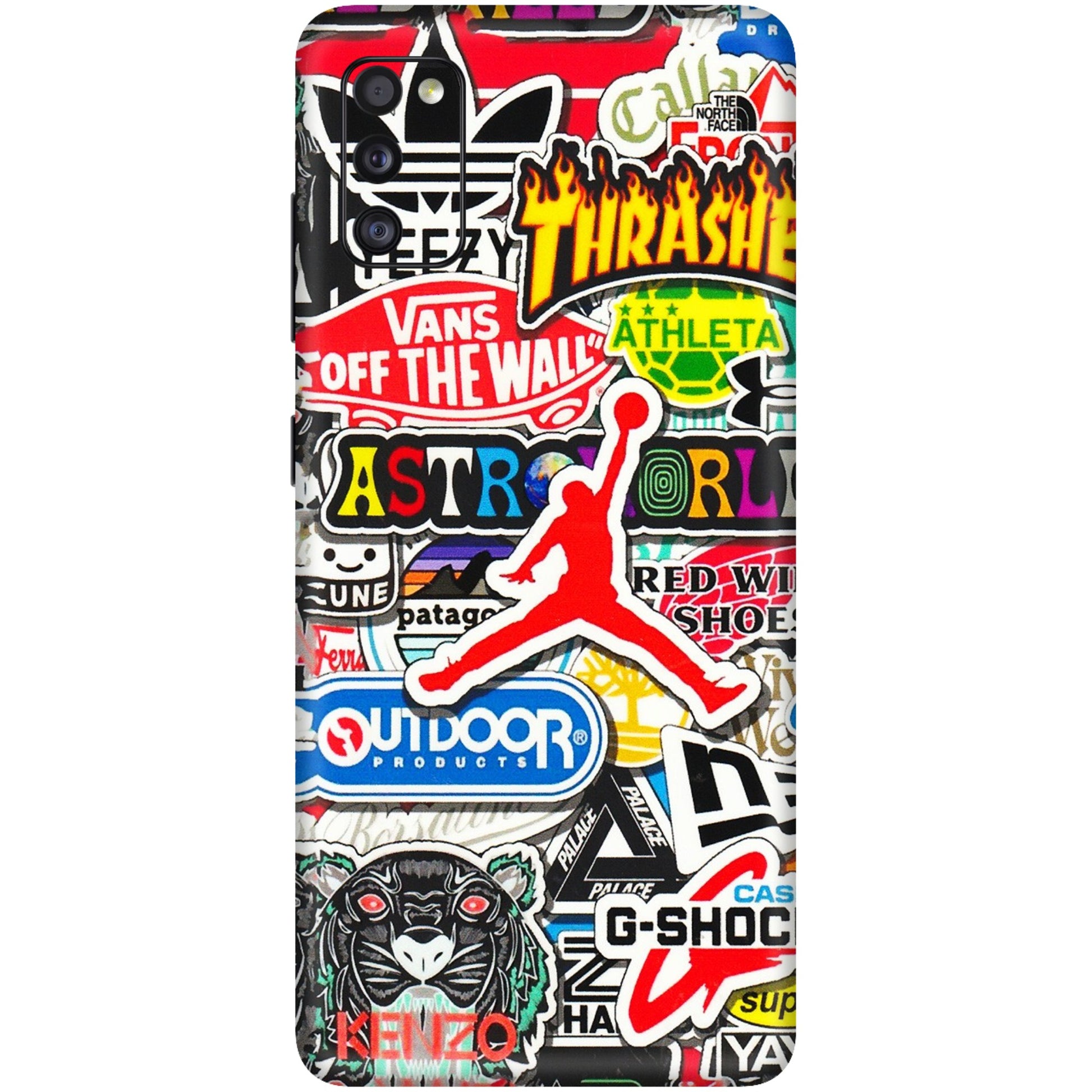 Samsung A/S Series Phone Skins (All Models) - Multi Brands Sticker Graffiti - 3D Embossed Finish (L-37) Samsung Galaxy A41