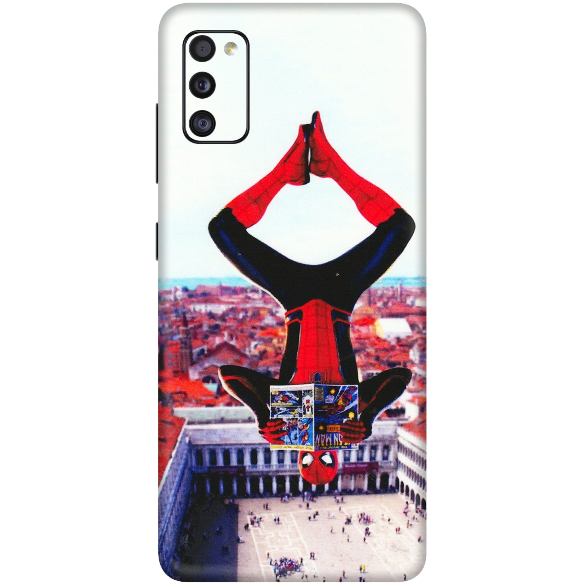 Samsung A/S Series Phone Skins (All Models) - Spiderman Hanging - 3D Embossed Finish (L-53) Samsung Galaxy A41