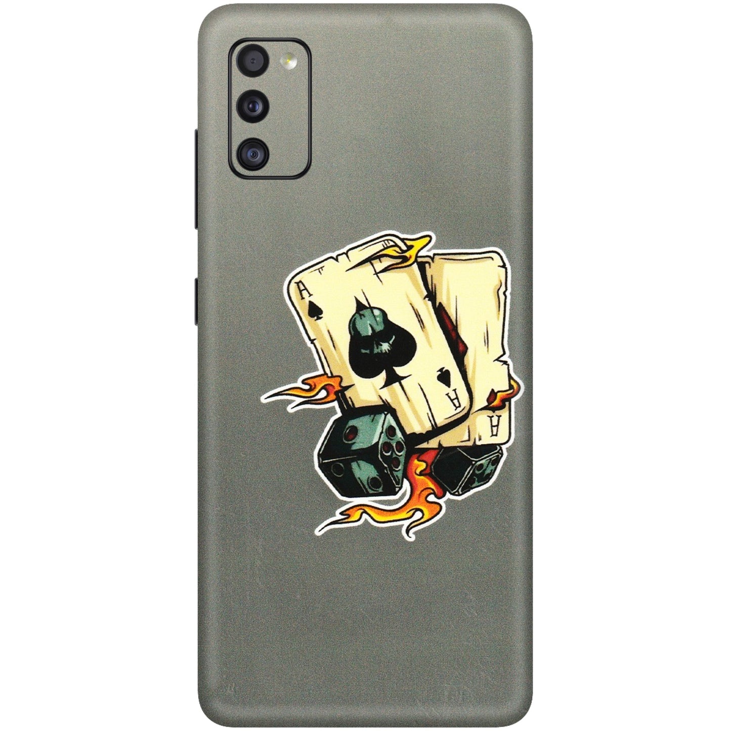 Samsung A/S Series Phone Skins (All Models) - Grey Cards Of Ace - 3D Embossed Finish (L-77) Samsung Galaxy A41