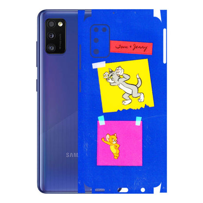 Samsung A/S Series Phone Skins (All Models) - Tom N Jerry Sticky Notes - 3D Embossed Finish (L-88) Samsung Galaxy A41