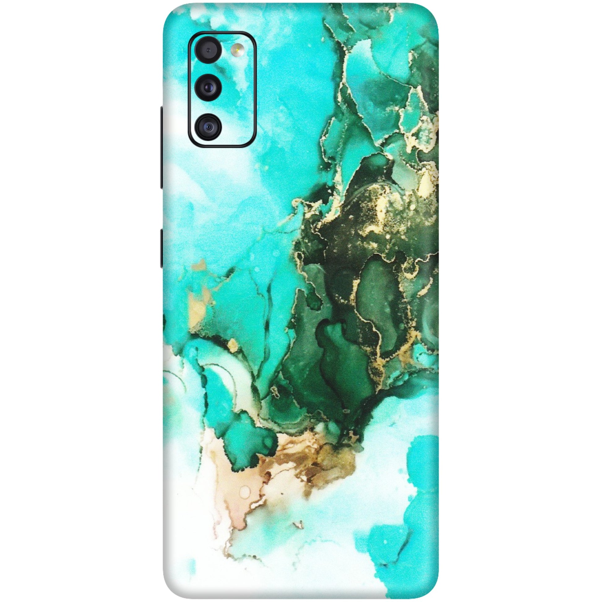 Samsung A/S Series Phone Skins (All Models) - The Blue Gold Marble - Matte Finish (M-124) Samsung Galaxy A41