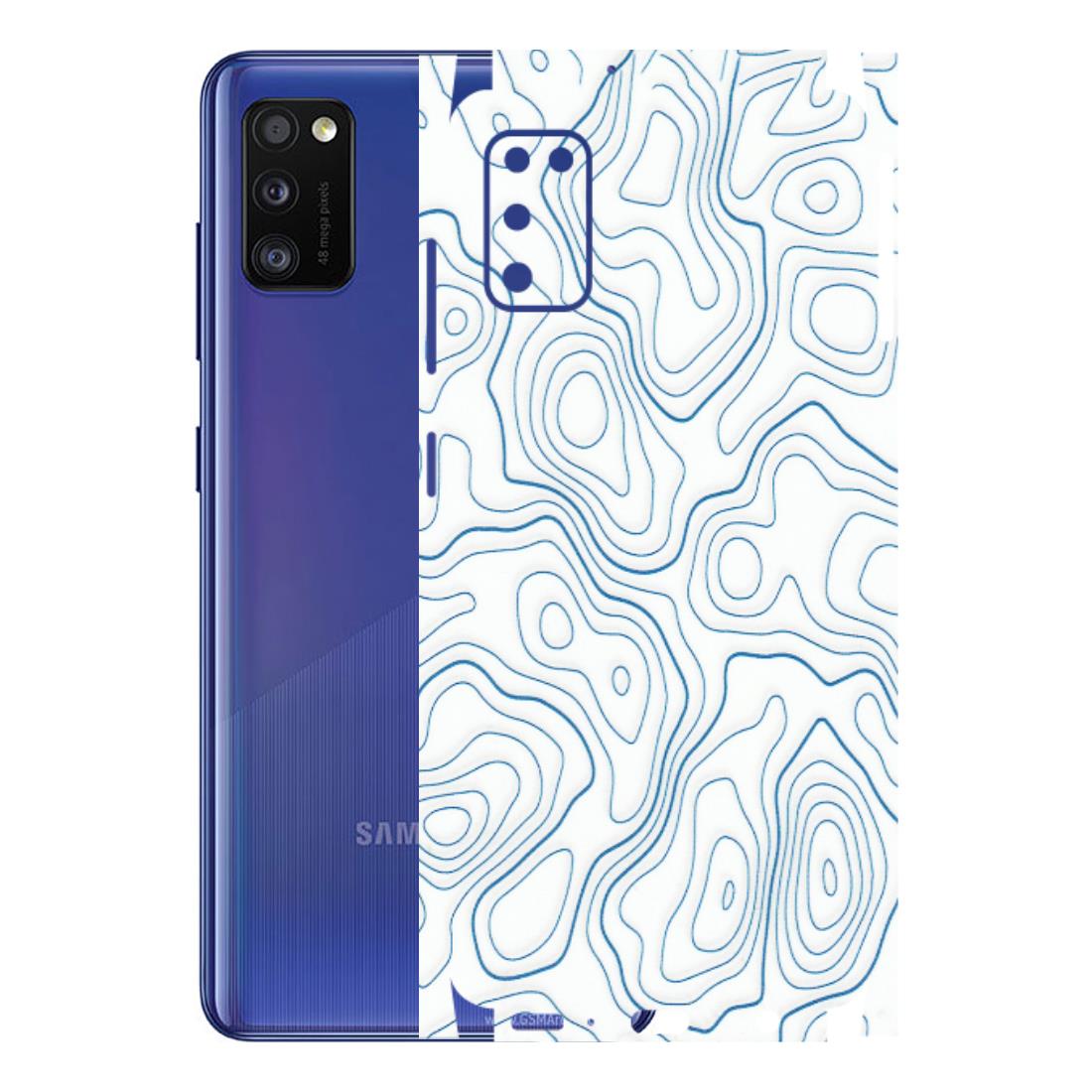 Samsung A/S Series Phone Skins (All Models) - Blue And White Swirls - Matte Finish (M-139) Samsung Galaxy A41