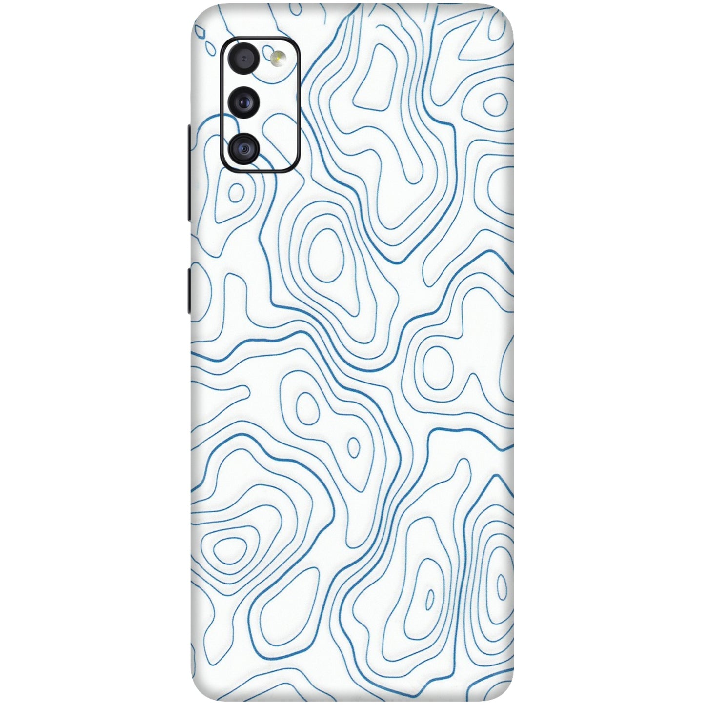 Samsung A/S Series Phone Skins (All Models) - Blue And White Swirls - Matte Finish (M-139) Samsung Galaxy A41