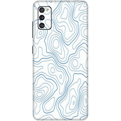 Samsung A/S Series Phone Skins (All Models) - Blue And White Swirls - Matte Finish (M-139) Samsung Galaxy A41