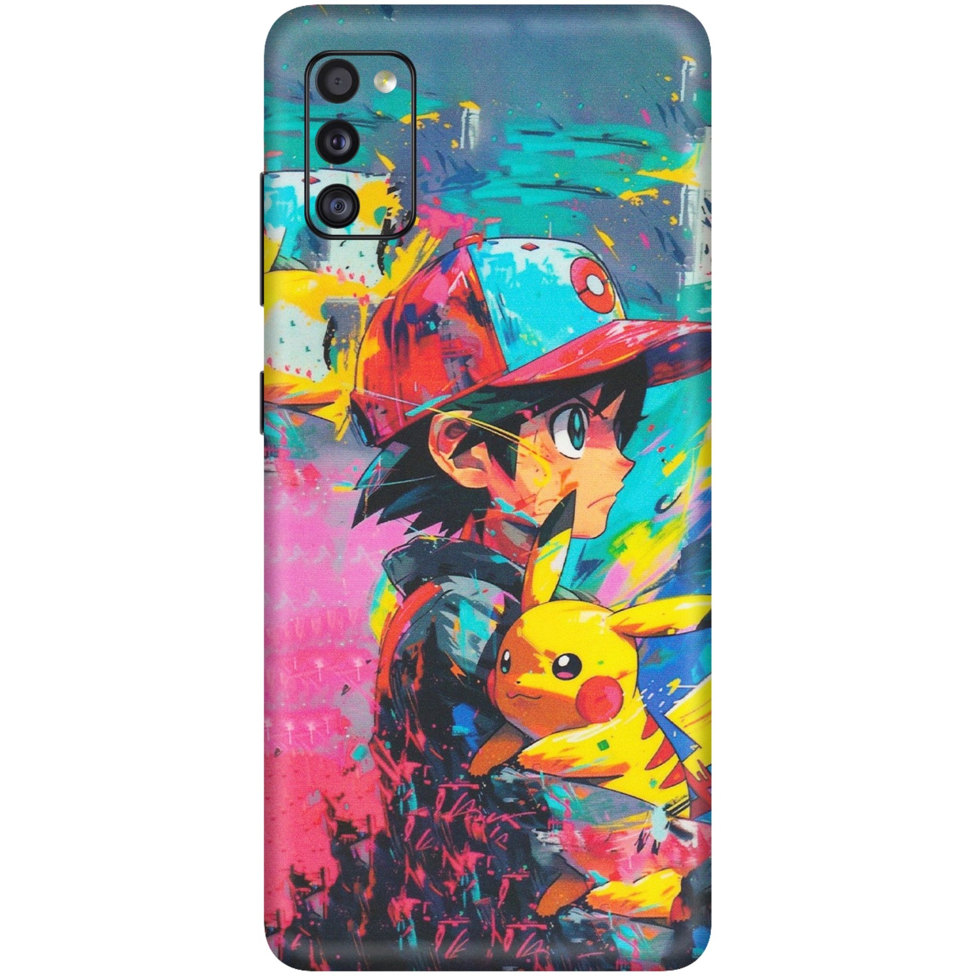 Samsung A/S Series Phone Skins (All Models) - Ash & Pikachu - Matte Finish (M-26) Samsung Galaxy A41