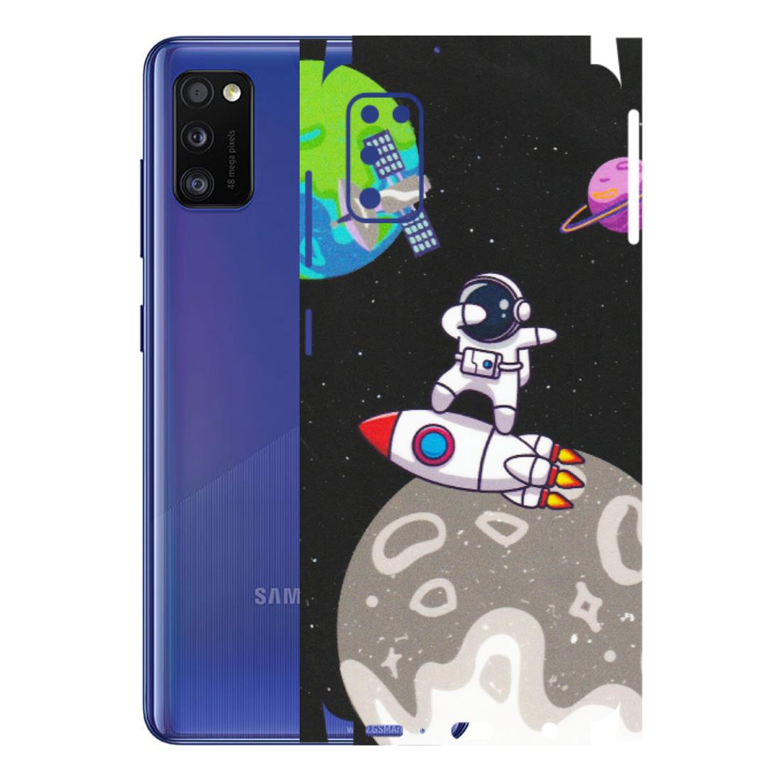 Samsung A/S Series Phone Skins (All Models) - Astronaut Vibing Toon Running - Matte Finish (M-39) Samsung Galaxy A41