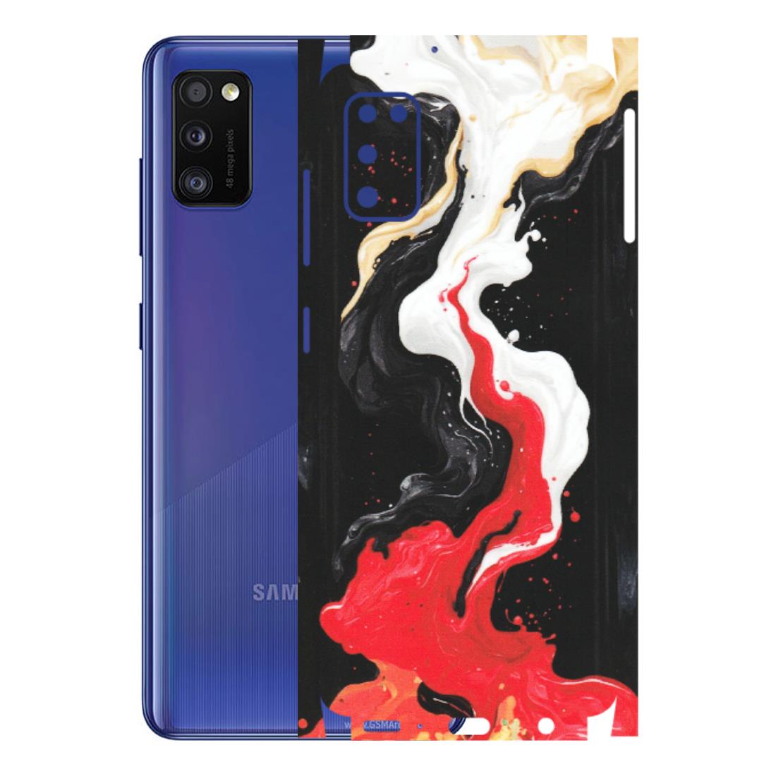 Samsung A/S Series Phone Skins (All Models) - Black Red White Paint Splash Fusion - Matte Finish (M-56) Samsung Galaxy A41