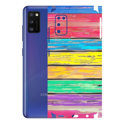 Samsung A/S Series Phone Skins (All Models) - Multi Colour Wooden Wall - Matte Finish (M-96) Samsung Galaxy A41