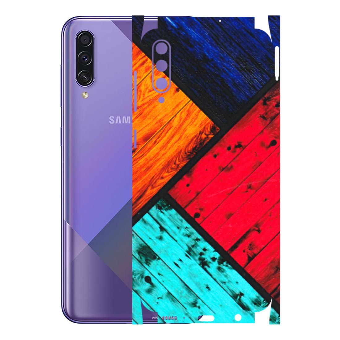 Samsung A/S Series Phone Skins (All Models) - Colourful Wood Panels Abstract - 3D Embossed Finish (L-09) Samsung Galaxy A50S
