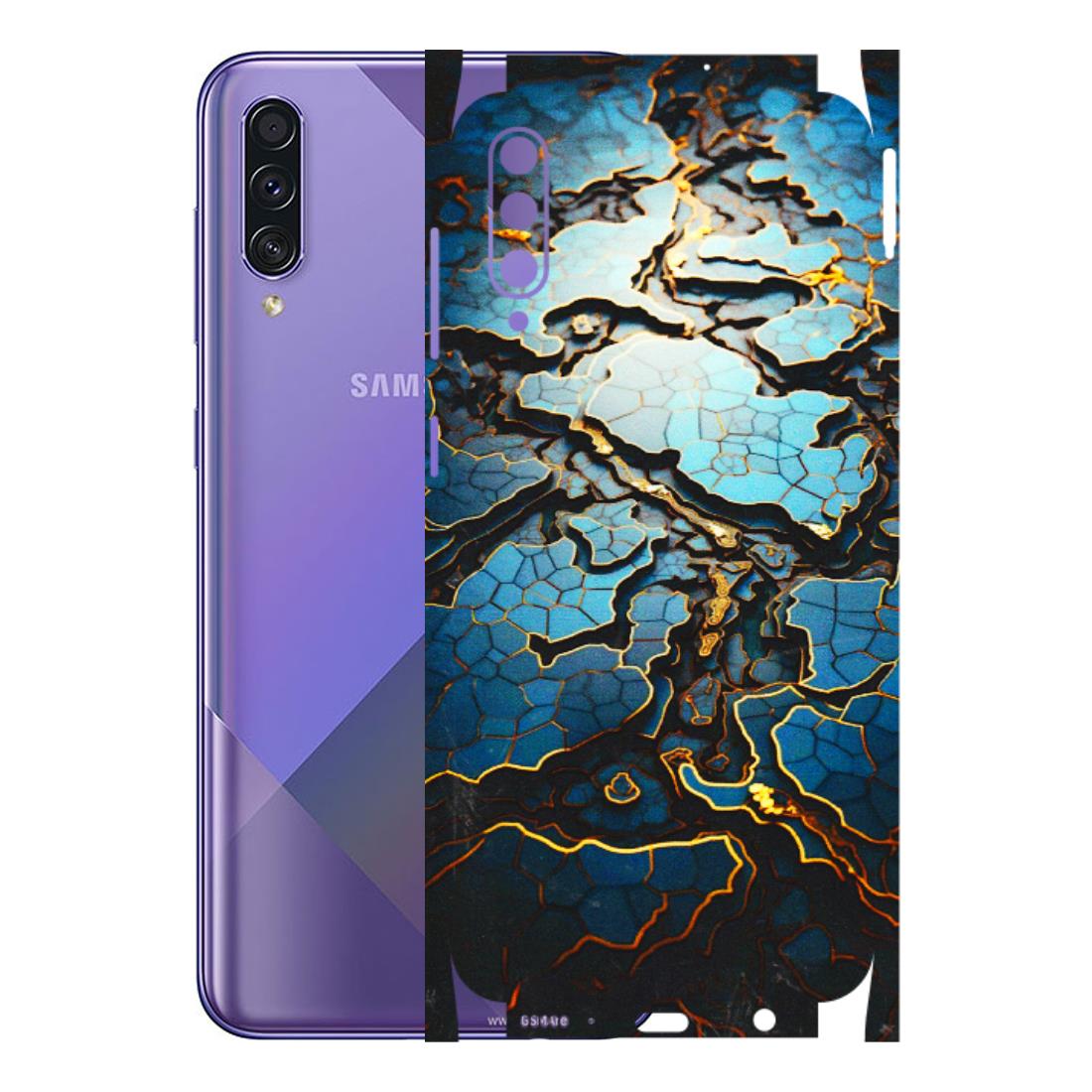 Samsung A/S Series Phone Skins (All Models) - Blue Gold Abstract - 3D Embossed Finish (L-11) Samsung Galaxy A50S
