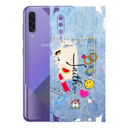 Samsung A/S Series Phone Skins (All Models) - Denim Jeans Pocket - 3D Embossed Finish (L-134) Samsung Galaxy A50S