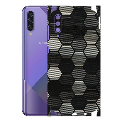 Samsung A/S Series Phone Skins (All Models) - Black & White Dotted Honeycomb Texture - 3D Embossed Finish (L-202) Samsung Galaxy A50S