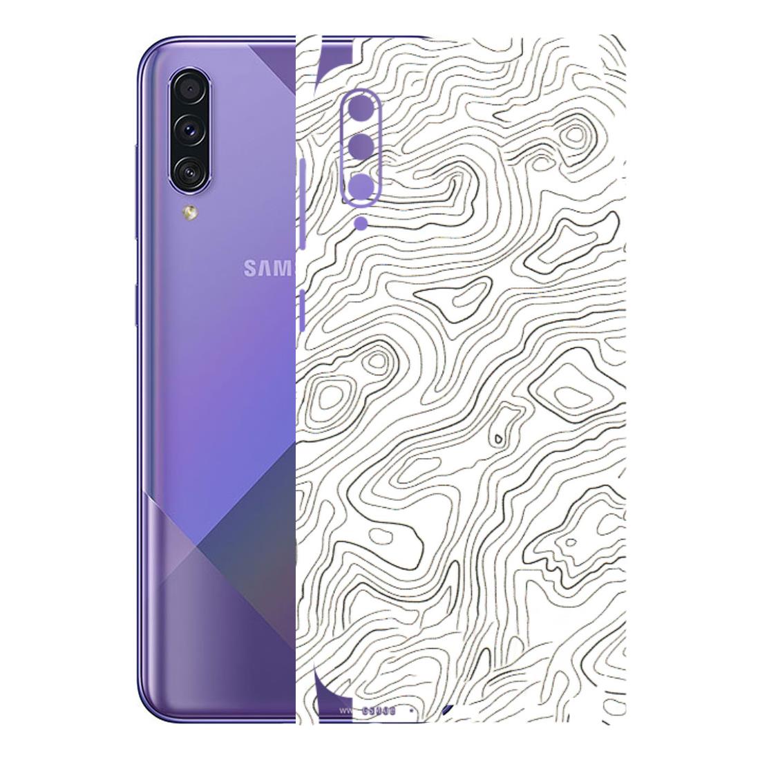 Samsung A/S Series Phone Skins (All Models) - White Black Swirls - 3D Embossed Finish (L-219) Samsung Galaxy A50S