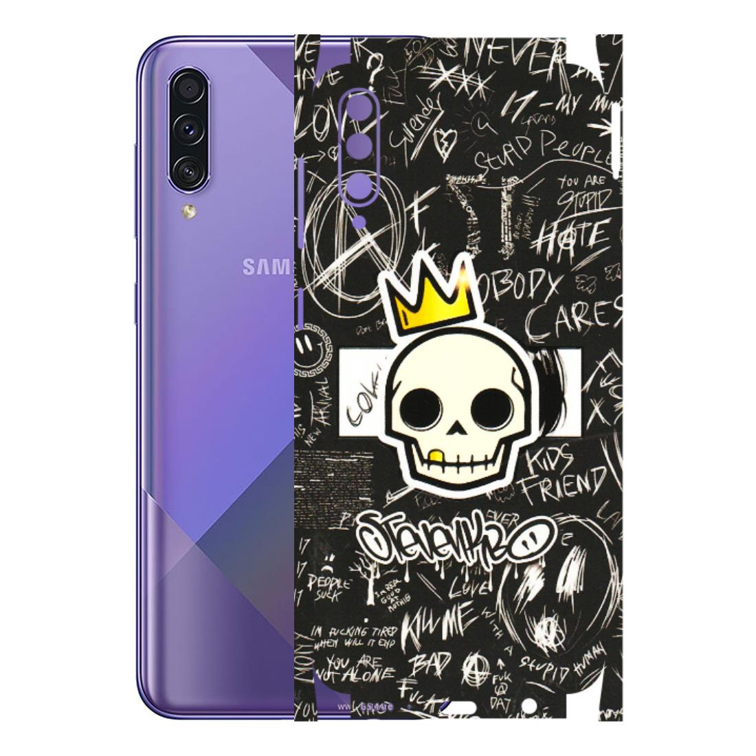 Samsung A/S Series Phone Skins (All Models) - Funny Skull Black Chalk Grafitti - 3D Embossed Finish (L-22) Samsung Galaxy A50S