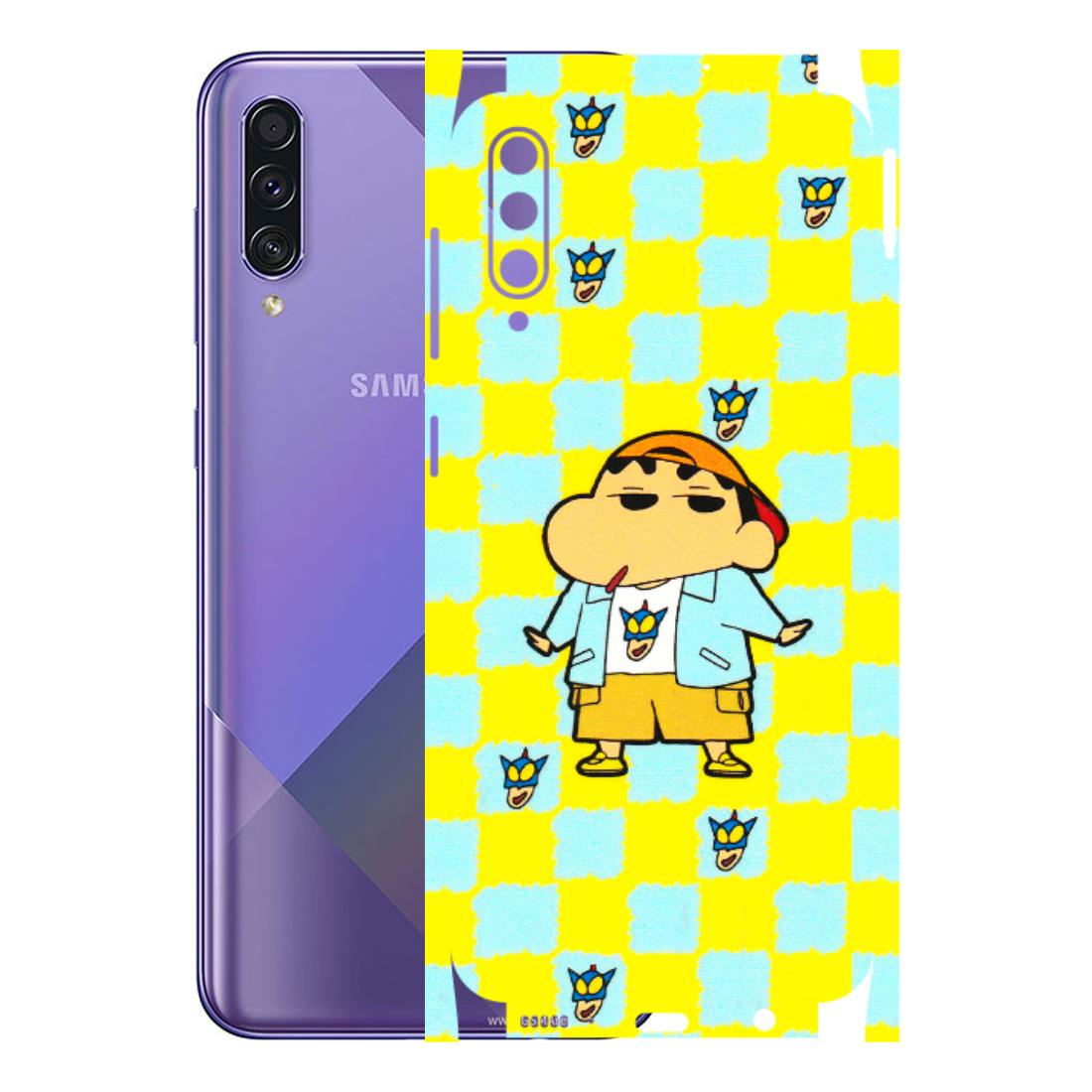 Samsung A/S Series Phone Skins (All Models) - Yellow Blue Shinchan Cute - 3D Embossed Finish (L-221) Samsung Galaxy A50S