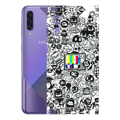 Samsung A/S Series Phone Skins (All Models) - Doodles Positive Art - 3D Embossed Finish (L-263) Samsung Galaxy A50S