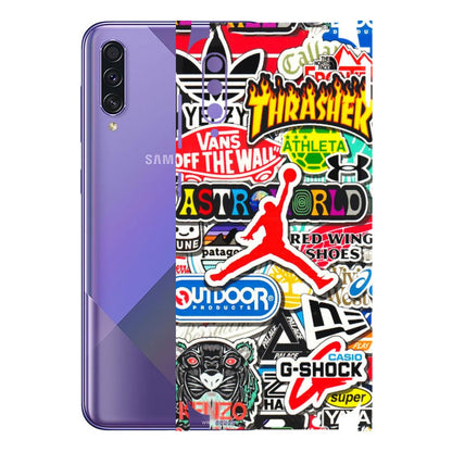 Samsung A/S Series Phone Skins (All Models) - Multi Brands Sticker Graffiti - 3D Embossed Finish (L-37) Samsung Galaxy A50S