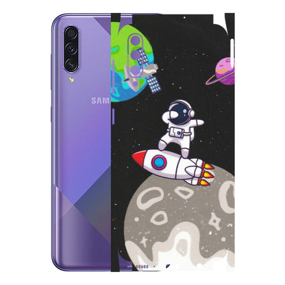 Samsung A/S Series Phone Skins (All Models) - Astronaut Vibing Toon Running - Matte Finish (M-39) Samsung Galaxy A50S