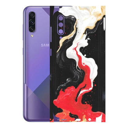 Samsung A/S Series Phone Skins (All Models) - Black Red White Paint Splash Fusion - Matte Finish (M-56) Samsung Galaxy A50S