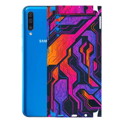 Samsung A/S Series Phone Skins (All Models) - Tech Circuits Futuristic - 3D Embossed Finish (L-07) Samsung Galaxy A50