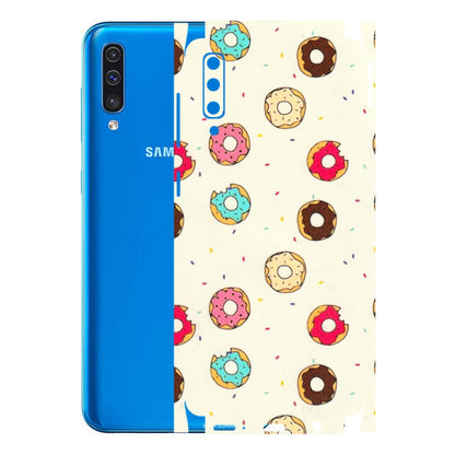 Samsung A/S Series Phone Skins (All Models) - Mini Donuts Doodle Art - 3D Embossed Finish (L-122) Samsung Galaxy A50