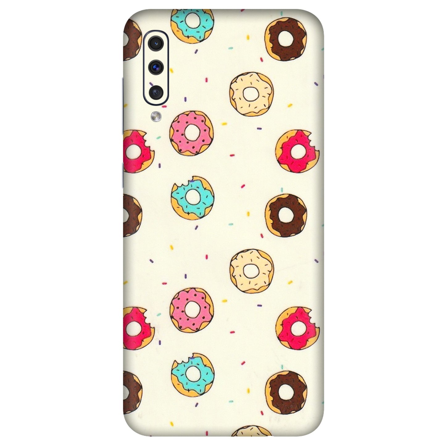 Samsung A/S Series Phone Skins (All Models) - Mini Donuts Doodle Art - 3D Embossed Finish (L-122) Samsung Galaxy A50