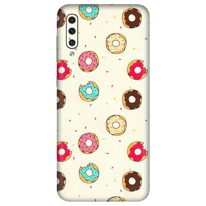 Samsung A/S Series Phone Skins (All Models) - Mini Donuts Doodle Art - 3D Embossed Finish (L-122) Samsung Galaxy A50