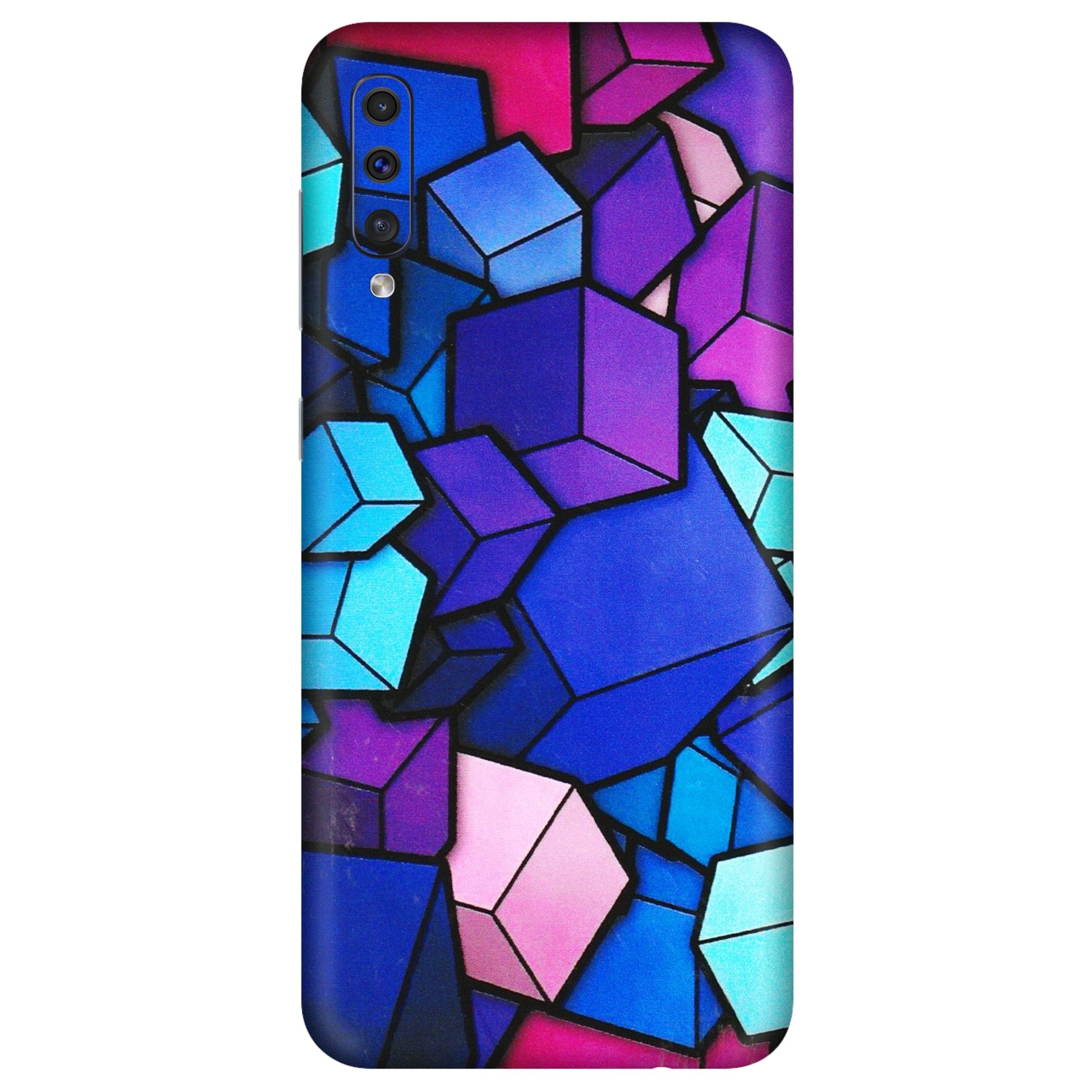 Samsung A/S Series Phone Skins (All Models) - Cube Doodle - 3D Embossed Finish (L-141) Samsung Galaxy A50