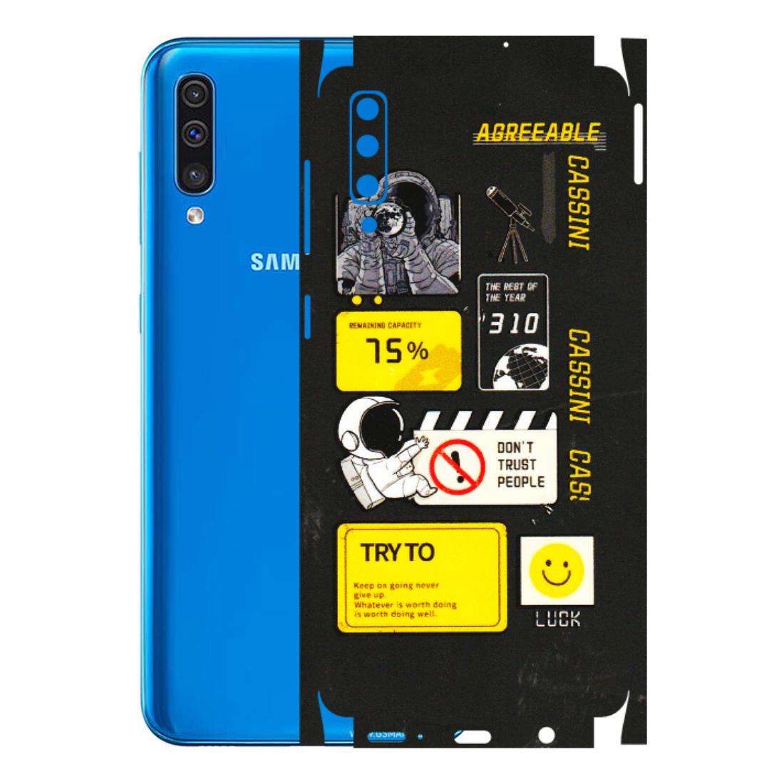 Samsung A/S Series Phone Skins (All Models) - Black Cassini - 3D Embossed Finish (L-161) Samsung Galaxy A50