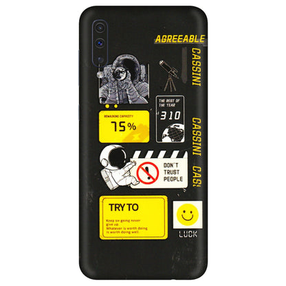 Samsung A/S Series Phone Skins (All Models) - Black Cassini - 3D Embossed Finish (L-161) Samsung Galaxy A50