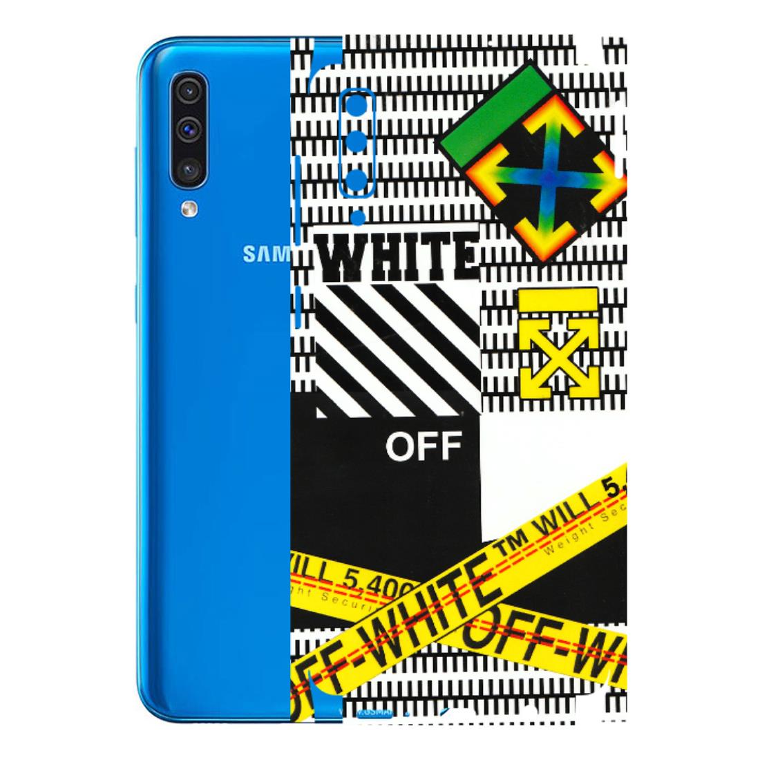Samsung A/S Series Phone Skins (All Models) - White Off Abstract - 3D Embossed Finish (L-172) Samsung Galaxy A50